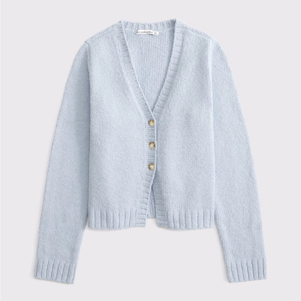 Abercrombie & Fitch Textural Y Cardigan Light Blue